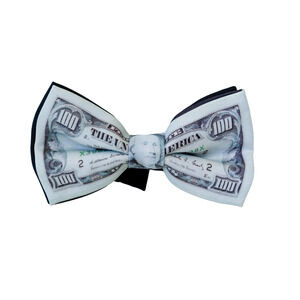 Dollar Bill Bow Tie Novelty Tuxedo Money Finance Formal Business Franklin